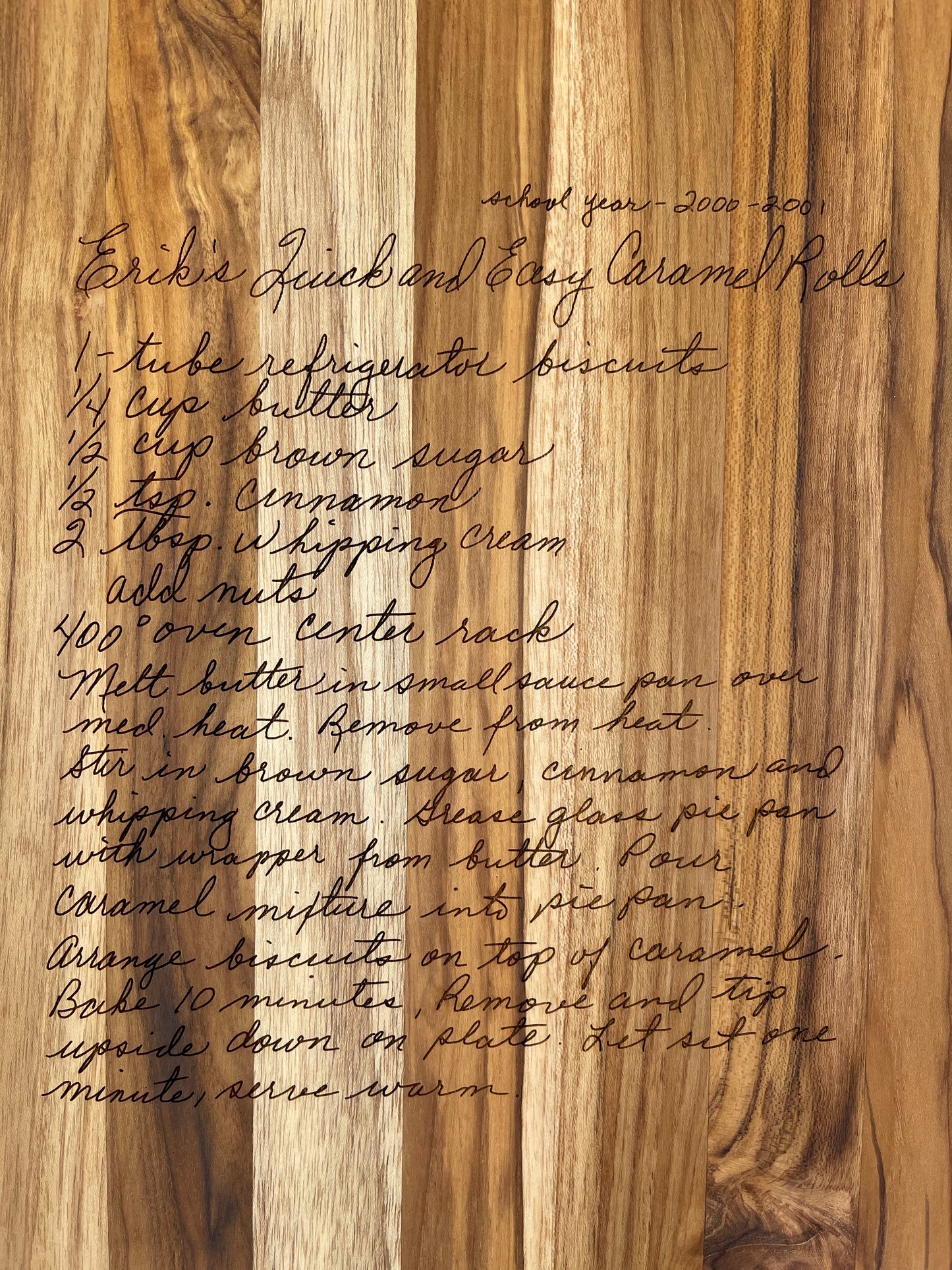 Engraved Handwritten Recipe Boards (Custom)