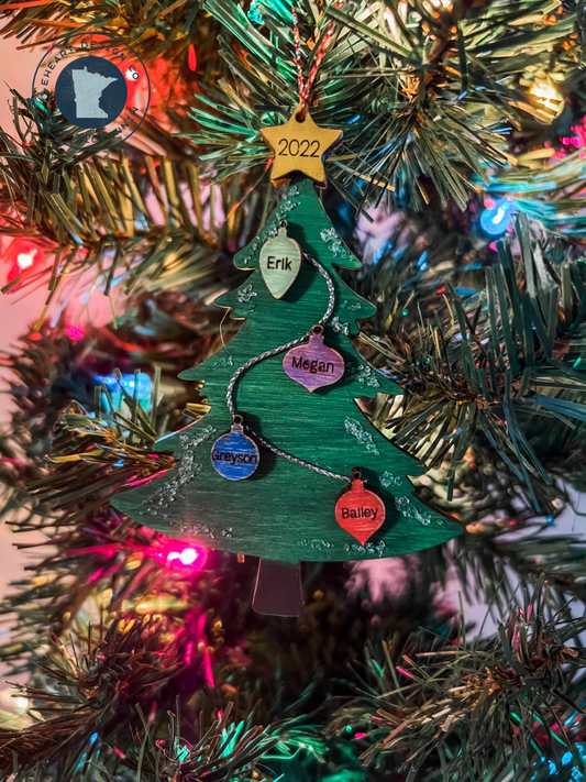 Christmas Tree Family Ornament (Custom)