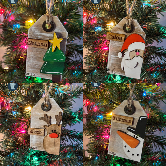 Santa, Reindeer, Snowman, or Christmas Tree Ornament (Custom)
