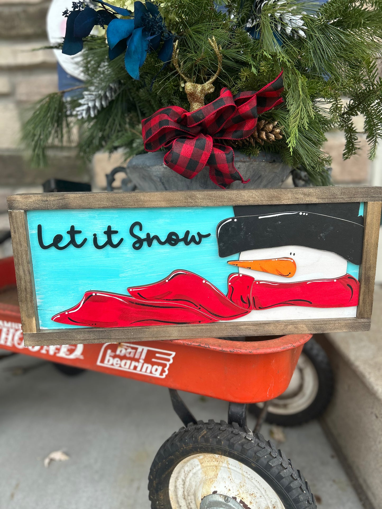 Reversible Snowman/Santa Sign