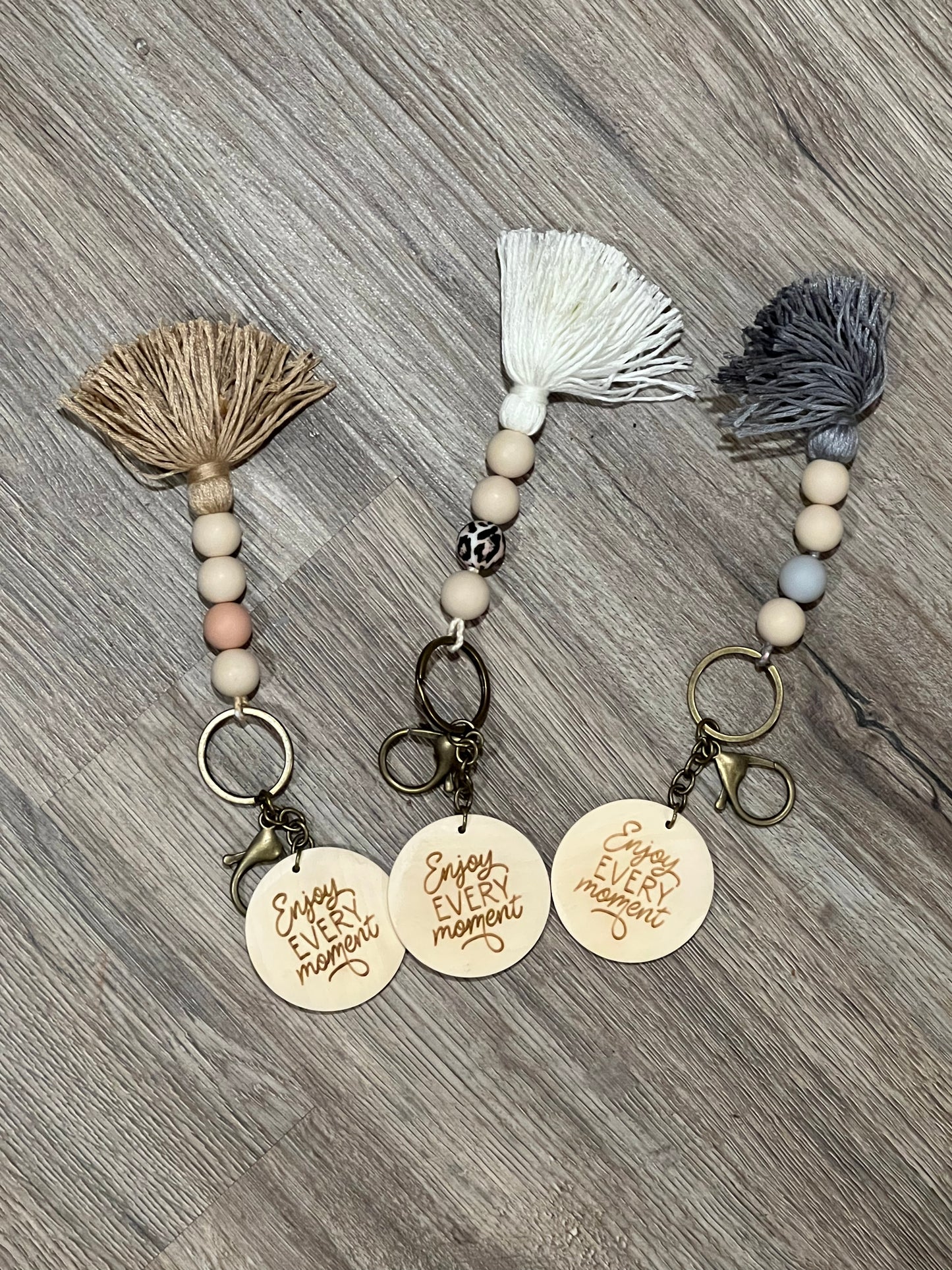 ‘Enjoy every moment’ Tassel Keychain