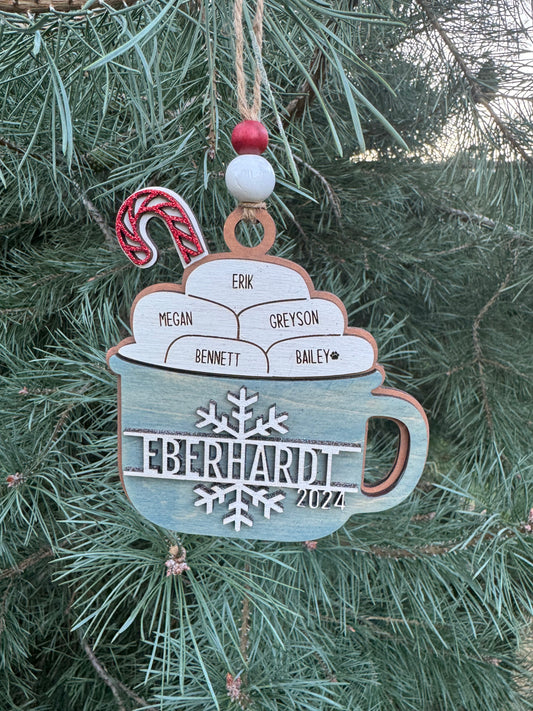 Mug Family Christmas Ornament (Custom)