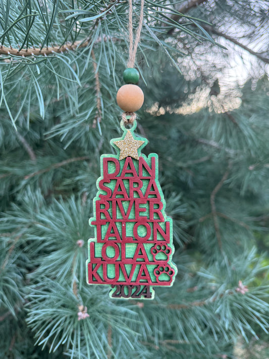 Family Name Tree Ornament (Custom)