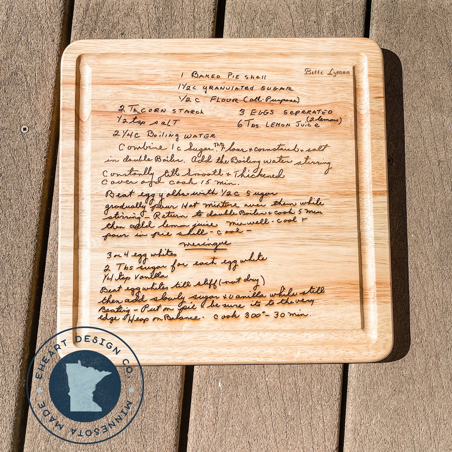 Engraved Handwritten Recipe Boards (Custom)