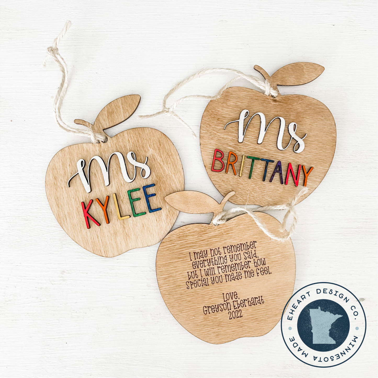 Wooden Apple Ornament (Custom)